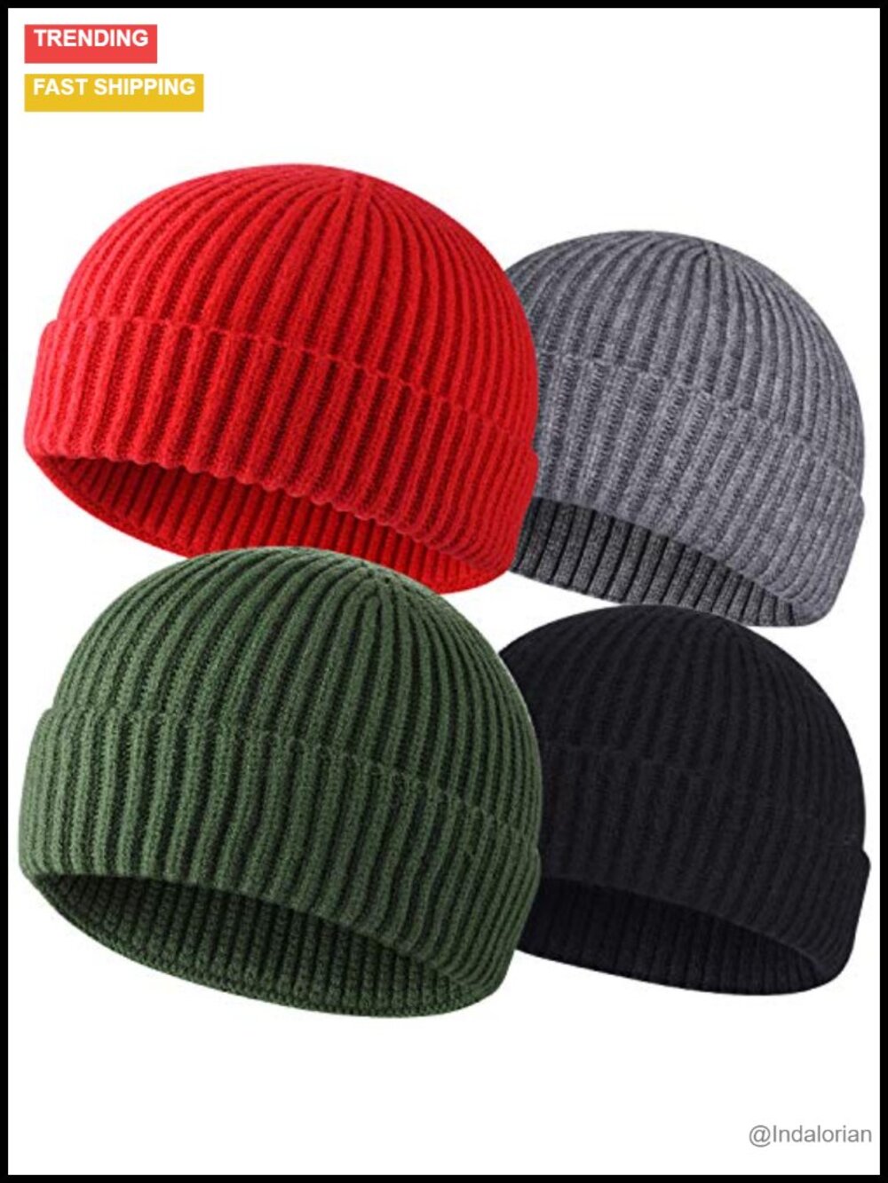 Wool Fisherman Knit Beanie Watch Cap Warm Winter Hat